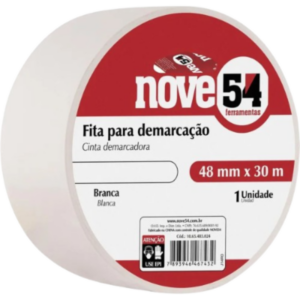 FITA ADESIVA DEMARCACAO DE SOLO 48MM X 30M BRANCA 1065483024 NOVE54 - 09051
