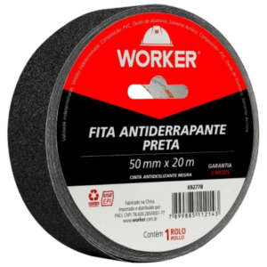 FITA ADESIVA ANTI-DERRAPANTE 50MM X 20M PRETA 692778 WORKER - 11426