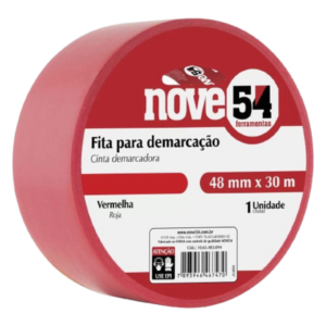 FITA ADESIVA DEMARCACAO DE SOLO 48MM X 30M VERMELHA 1065483094 NOVE54  - 15075